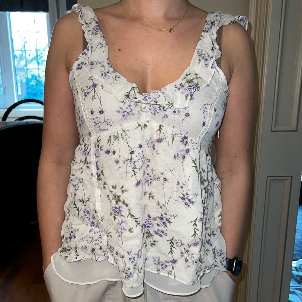 Zara floral blouse